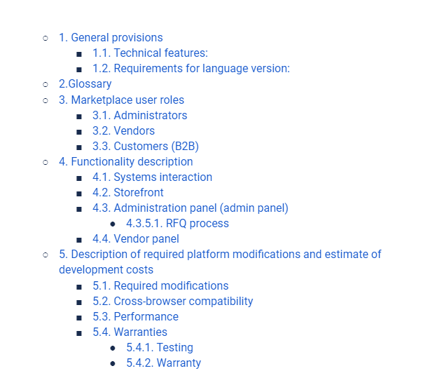 Example Structure of an Architecture Design Document